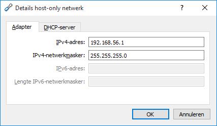 Om een nieuw netwerk toe te voegen Klik uiterst rechts op het pictogram met het + teken om een nieuw netwerk te maken (= een nieuwe virtuele switch + NAT-router te plaatsen).