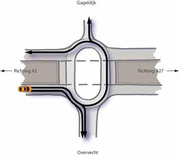 Afb 26 mogelijke rijrichtingen op turborotonde Henri Dunantplein Dwarsverbinding Zambesidreef De breedte van het viaduct boven de verbinding voor langzaam verkeer ter hoogte van de Zambesidreef