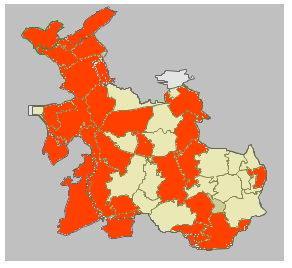 8 Figuur 3. WBE s waar voor de duur van het Faunabeheerplan (tot 1 oktober 2014) een ontheffing verleend is voor het schieten van overzomerende grauwe ganzen (in rood).