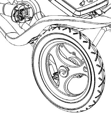 FRME Het Stingray frame is verkrijgbaar met: * 4 grote 12½" wielen of * 2 grote 12½" achterwielen en 2 kleine 7" voorwielen * Voetrem, afzonderlijk, * Voetrem, centraal of * Voetrem + handremmen (kan