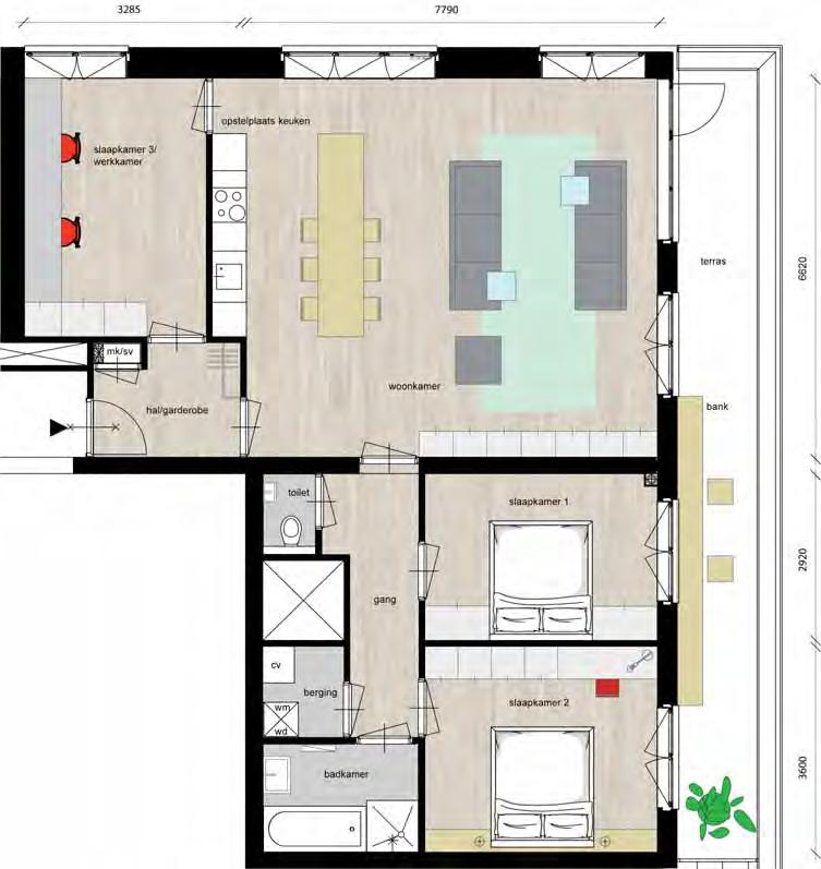 A5 Bouwnummer: 7 A5 A7 schitterend appartement van 85 m² groot terras op het zuidwesten ruimte voor een studiehoek