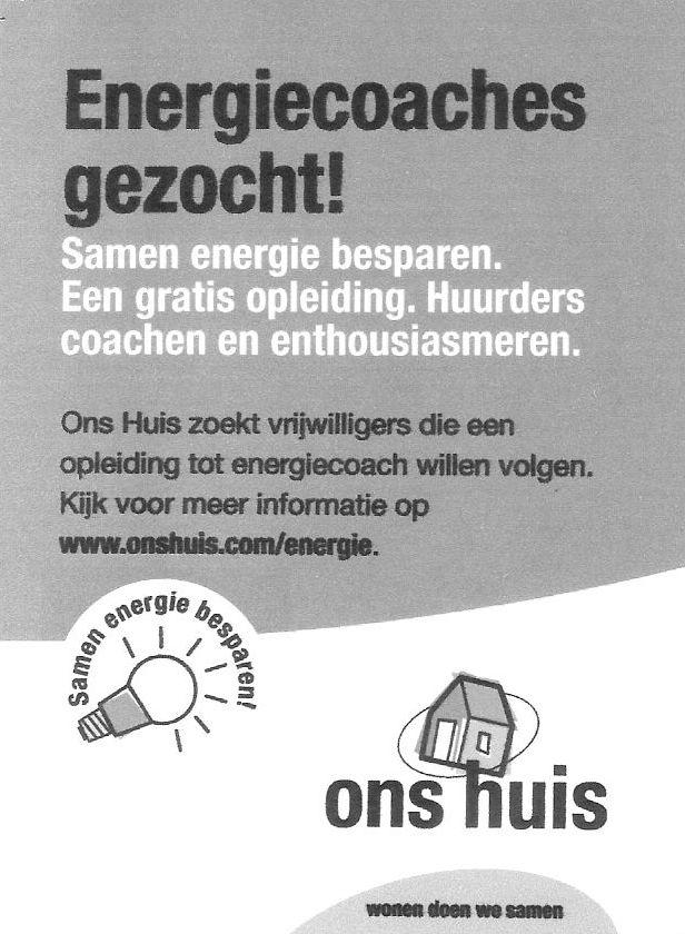 Wonen doen we samen, energie besparen ook Minder energie verbruiken, minder betalen De woorden energiebesparing en duurzaamheid horen we steeds vaker.