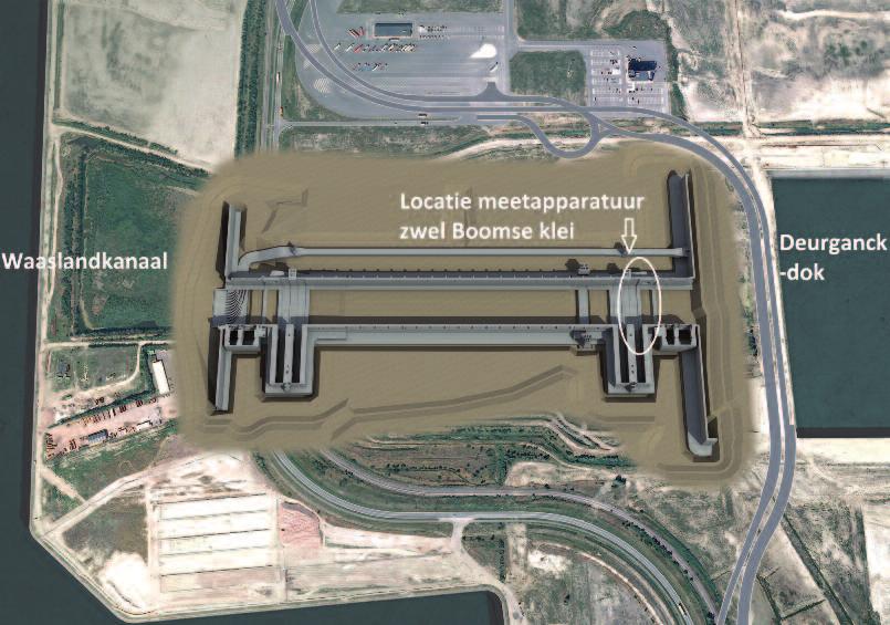 Ter hoogte van de sluismuren zal de zweldruk gecompenseerd worden door het uiteindelijk gewicht van de muren.