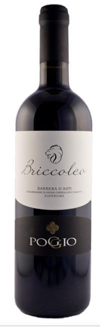 Poggio Barbera d Asti Superiore Briccoleo Agliano Terme - Italië 100% Barbera 12 ha wijngaarden liggen op de heuvels van Agliano Terme in de regio, op een hoogte van 500m.