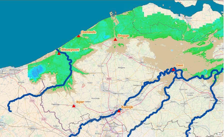 polders = oorspronkelijke zandstreek bedekt met