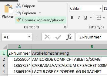 Pagina 43 Klik op Voltooien. Zorg dat cel A1 geselecteerd staat en klik dan op OK. Het bestand wordt nu geladen met indien van toepassing de voor- en achterloopnullen op de juiste plaats.