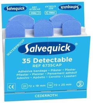 000628 6x21 pleisters Salvequick 6470 Plasticpleisters Salvequick 6036 Buigzame pleisters.