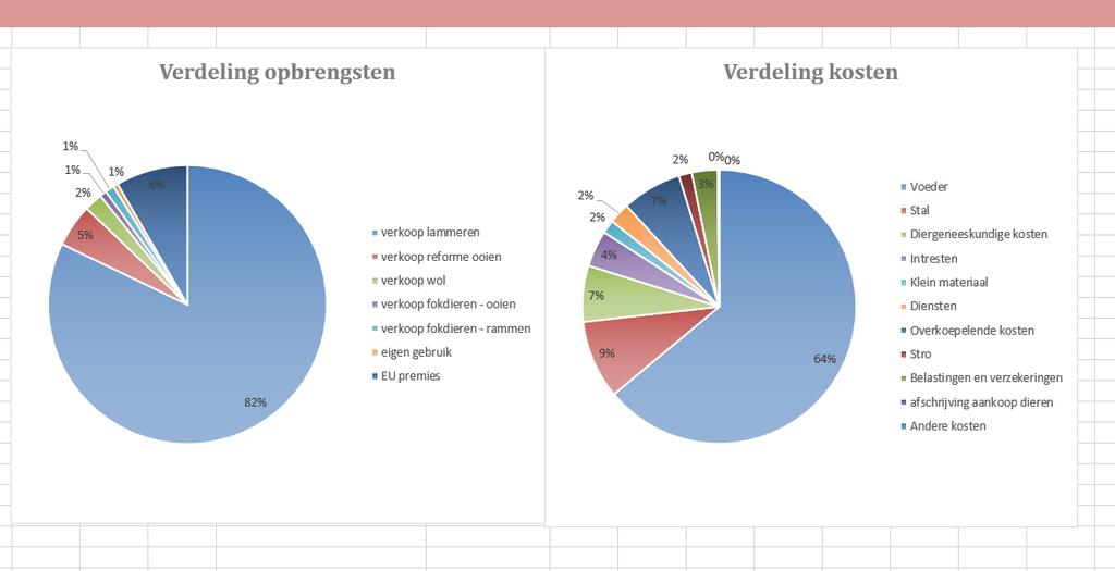 Voorbeeld winst- en verliesbalans Tabblad winst- en