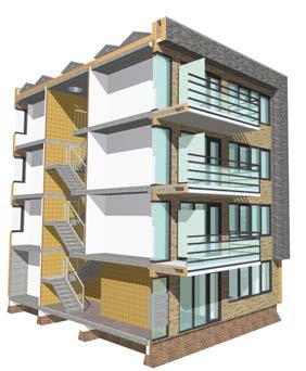 De voorheen tochtige woningen krijgen een zeer goed isolerende jas, met hoge isolatiewaarden en drievoudige beglazing.