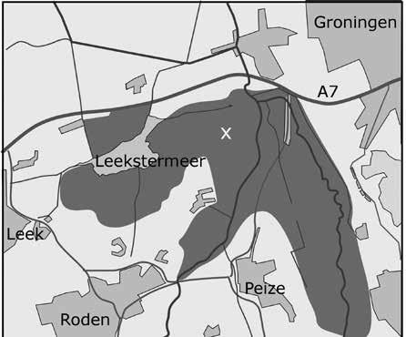 Figuur 1. Ligging van natuurgebied De Onlanden (donkergrijs) ten zuidwesten van de stad Groningen.