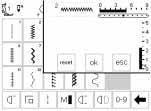 62 Setup-programma Basisinstellingen veranderen het beeldscherm voor steeklengte, breedte en naaldstand verschijnt verander de steekbreedte en lengte m.b.v. de externe knoppen verander de naaldstand m.