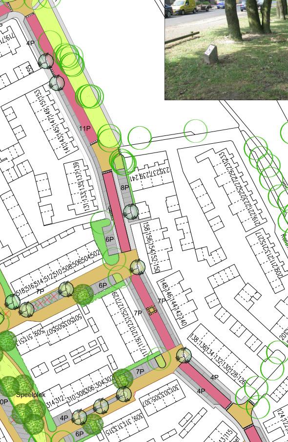 Deelgebied ringweg Asfalt verwijderen -> klinkers; Rijweg 5,5 m.