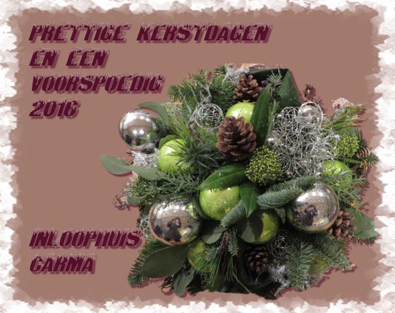 Kerstgroet Inloophuis Carma wil iedereen bedanken die, op welke wijze dan ook, het