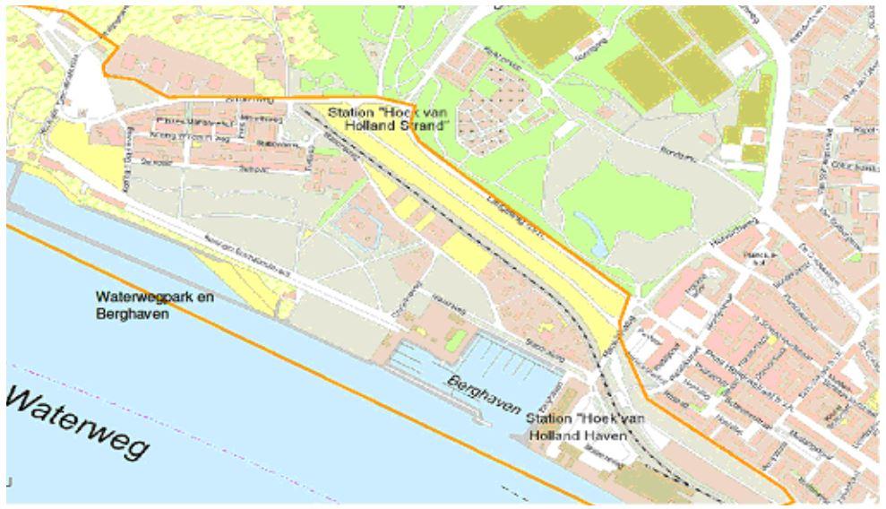 3.2.5 Waterwegpark, Berghaven en Badweg Dit betreft het gebied tussen strand en dorp en heeft als functie recreatie en wonen.