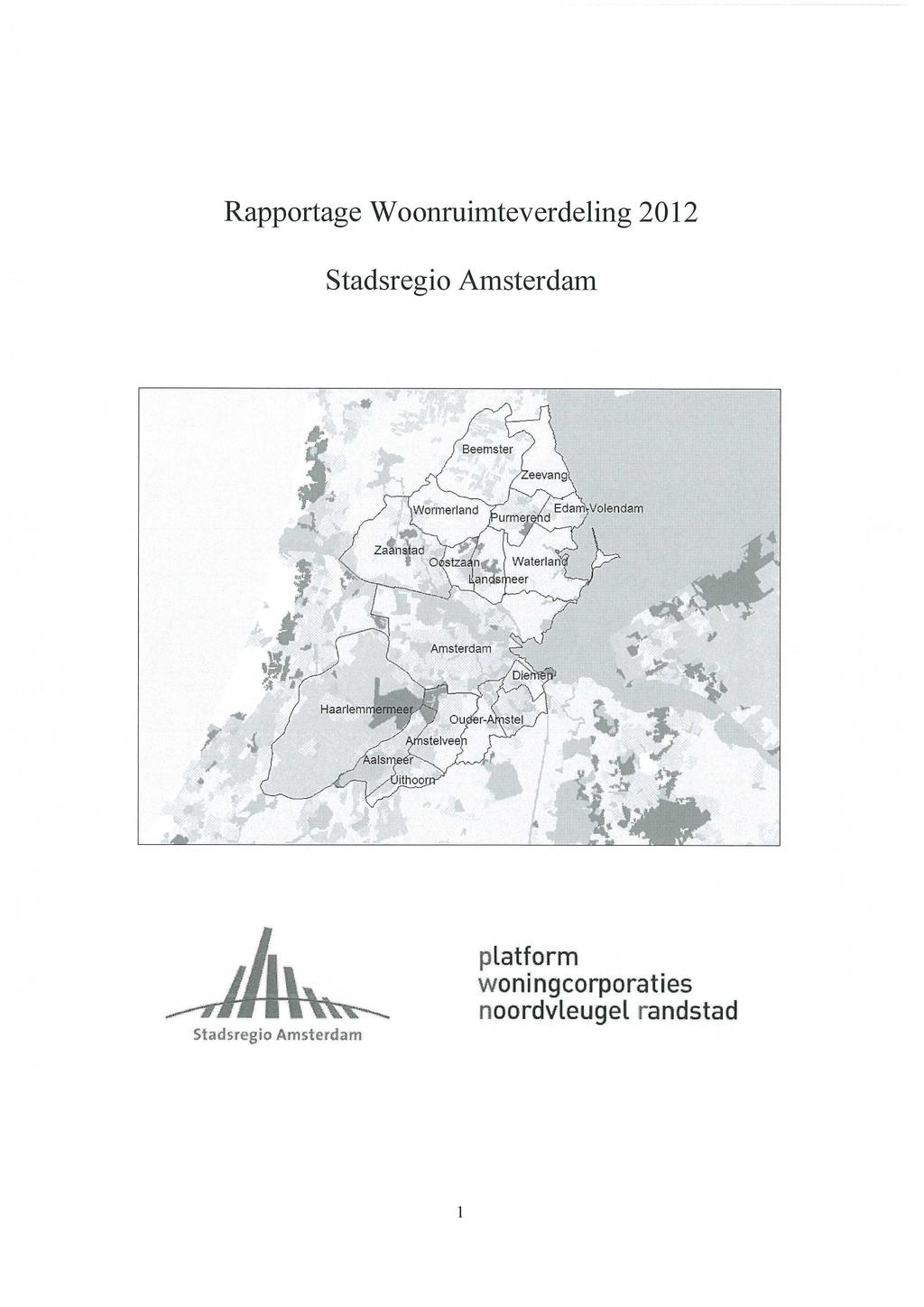 Rapportage Woonruimteverdeling 2012 Stadsregio Amsterdam