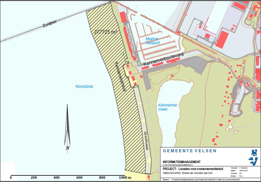 IJmuiden aan Zee Locatieomschrijving Breed strand met vier jaarrondpaviljoens en een trampolinecentrum. Gelegen bij de zeejachthaven, het Kennemermeer en de Kennemerboulevard.