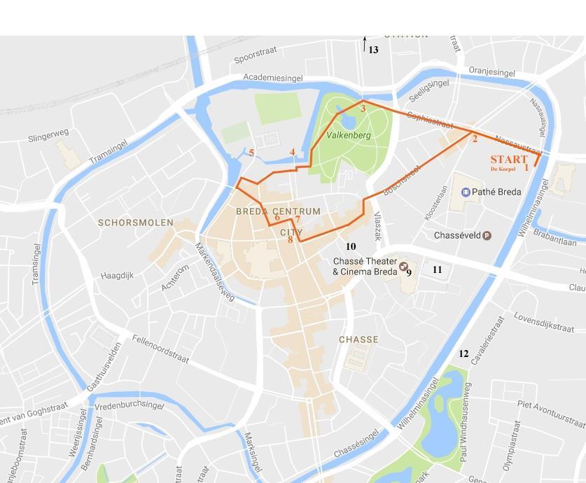 Stadswandeling voor nieuwkomers Inleiding Onderstaande tekst wil u begeleiden bij een wandeling door het hart van Breda.