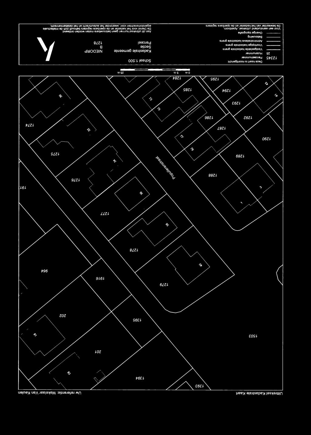 Bebouwing Overige topografie Voor een eensluidend uittreksel, Apeldoorn, De bewaarder van het kadaster en de openbare registers Schaal 1 :500 25 m '\
