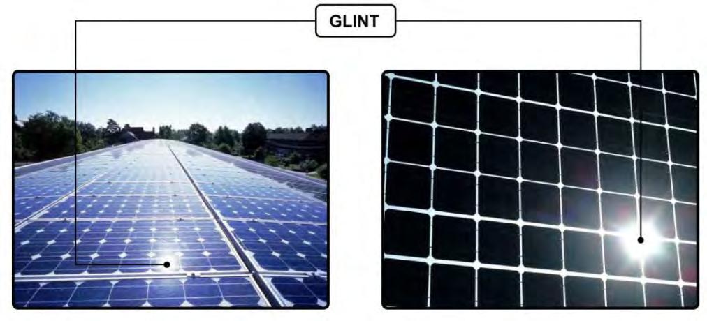 This Document provides an overview over reflection caused by solar panels. It displays different aspects like the appearance, impacts, mitigation as well as comparison to other reflecting objects.