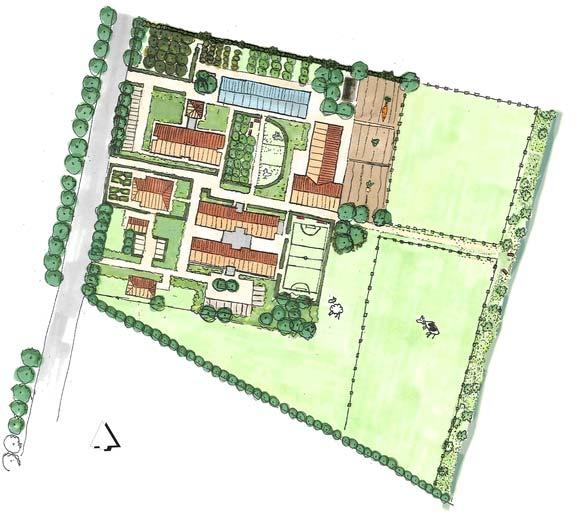 Voorbeeld (2); multifunctionele object waarin een gedeelte kinderboerderij Het bovenstaande voorbeeld is een concept waarbij een agrarisch bedrijf gecombineerd wordt met meerdere maatschappelijke