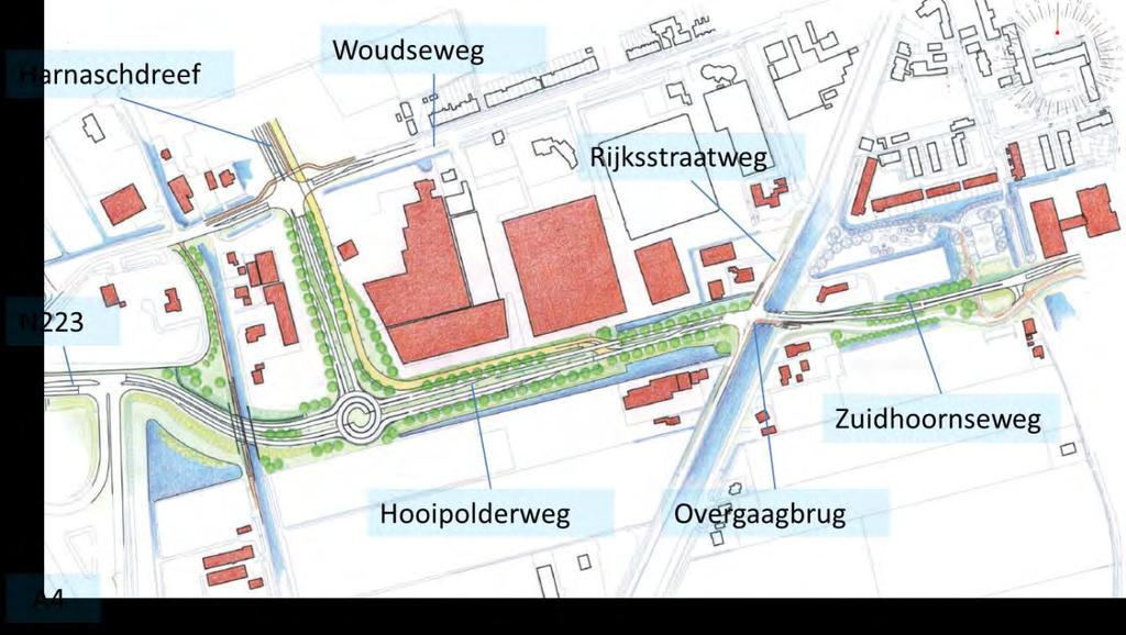 4 Planbeschrijving 4.1 ACHTERGROND PLANONTWIKKELING Dit bestemmingsplan maakt de aanleg van infrastructuur en de herontwikkeling van een deel van het bedrijventerrein Hooipolder mogelijk.