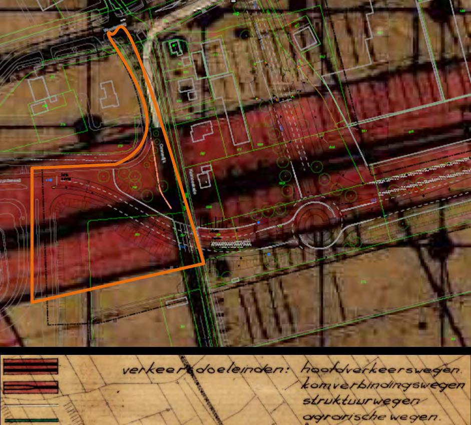 Afbeelding 3 Uitsnede plankaart vigerende bestemmingsplan 'Buitengebied Schipluiden' De nieuwe weg valt aan deze westzijde geheel binnen de