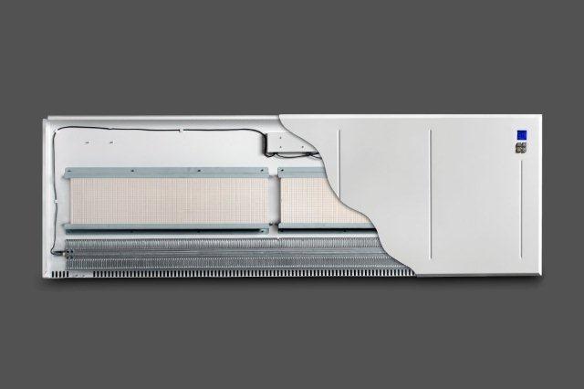 VPS- Convector met keramische elementen Elektrische convector in eco-design met 5 jaar waarborg Ingebouwde elektronische thermostat met comfort-, eco- en antivriesstand Gepatenteerde keramische