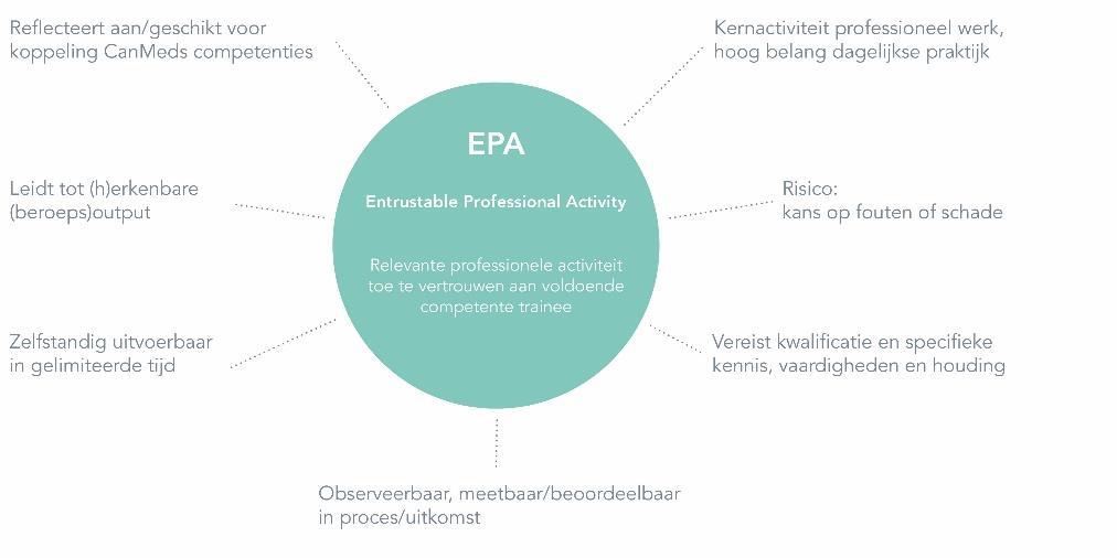 2. Entrustable Professional Activities (EPA s) 2.1 Wat zijn EPA s? EPA s zijn gestructureerde beschrijvingen van afgebakende beroepsactiviteiten (kernactiviteiten). Prof. dr.