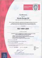 MILIEUZORGSYSTEEM ISO 14001 In maart 1998 werd door de wagenafdeling (LCC) het ISO14001-certificaat behaald.