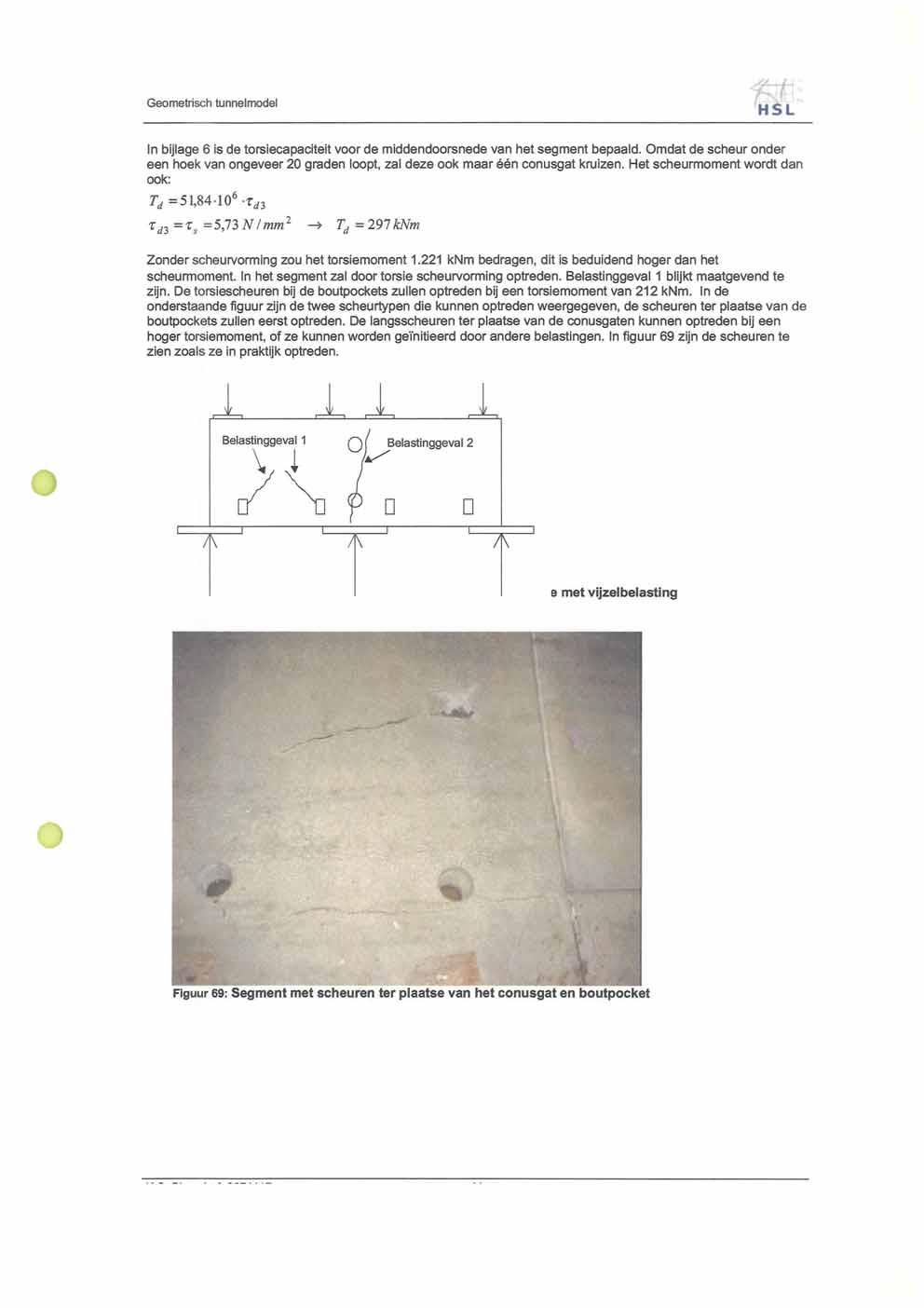 Geometrisch tunnelmodel In bijlage 6 is de torsiecapaciteit voor de middendoorsnede van het segment bepaald.