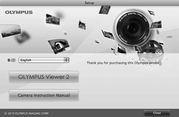 4 Installeer OLYMPUS Viewer 2 en de [ib] computersoftware. Controleer de systeemvereisten voor u met de installatie begint.