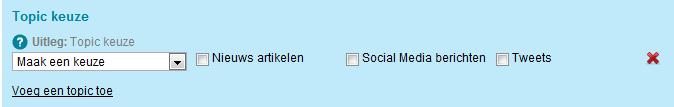 Figuur 7: topic selectie Als je alles hebt ingevuld klik je op Opslaan. De nieuwsbrief is aangemaakt en wordt volgens de opgegeven specificaties verzonden.