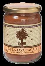GULA JAVA CACAO: basis voor chocomelk Gula Java Cacao mengt cacao, vanille en kaneel met de gezonde Gula Java kokosbloesemsuiker (ongeraffineerd, rijk aan mineralen en met een lage glycemische index).