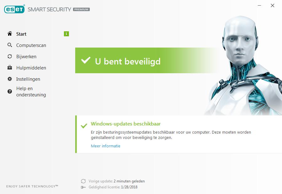 3. Handleiding voor beginners Dit hoofdstuk biedt een eerste overzicht van ESET Smart Security Premium en de basisinstellingen van het programma. 3.