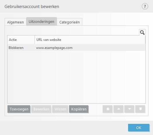 Als u een URL-adres uit de lijst wilt verwijderen, klikt u op Instellingen > Beveiligingshulpprogramma's > Ouderlijk toezicht > Geblokkeerde inhoud en instellingen onder het gewenste