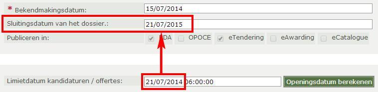 12.1 Beginsituatie e-notification voorziet in een automatische archivering van de aankondigingen die werden gepubliceerd in Free Market en in het BDA. 12.