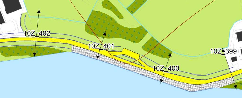 Casus Zwolsedijk bij Hasselt in de IJsseldelta 31 januari 2014 Figuur 19: De locatie van de aatgevende dwarsdoorsnedes.