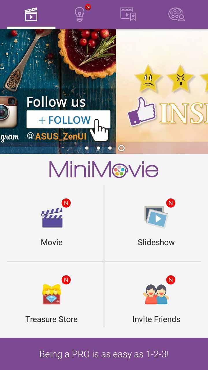 MiniMovie gebruiken Zet foto s om tot een op thema gebaseerde film of een algemene diavoorstelling met behulp van de app MiniMovie. Een MiniMovie maken: 1.