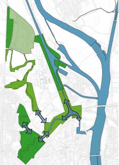 Natuurtoets bestemmingsplan Bosscherveld Noord Afbeelding 2 Het groenblauwe raamwerk binnen het plangebied van