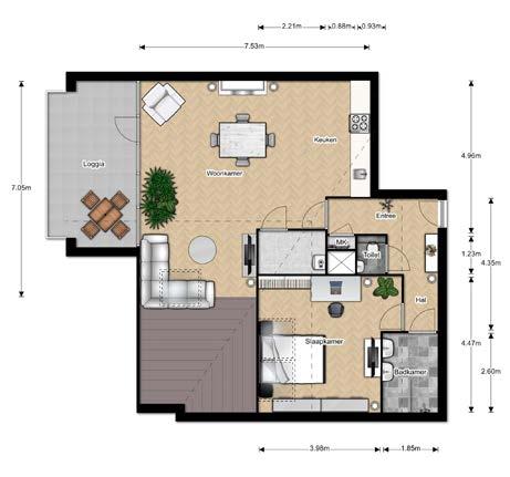 Woonoppervlakte: 81,2 m² Type: H1s (gespiegeld) Bergansiuslaan 65