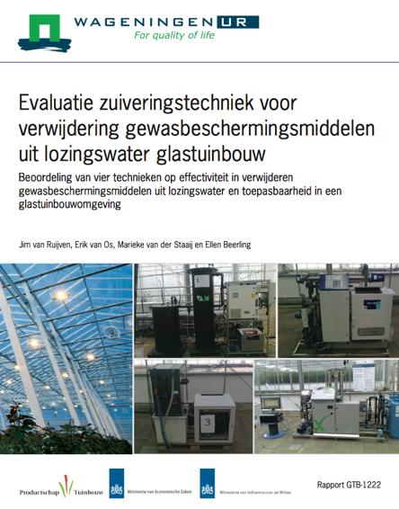 Zuiveringstechnieken ConfiguraCe test: > Standaard Water (realis<c worst case spuistroom, WUR) > Standaard Water zonder organische vervuiling > Prak<jkwater (roos) > Lijst 12