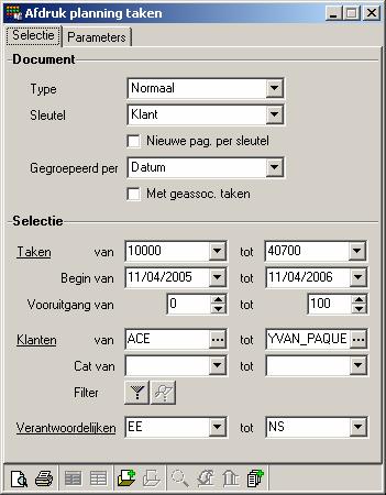 Afdrukken van taken Er bestaan meerdere schermen van waaruit een afdruk van taken gerealiseerd kan worden.