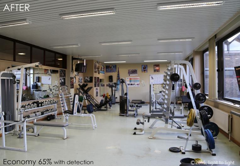 Andere realisaties / fitnesszaal Na: 12 verlichtingstoestellen 2 x