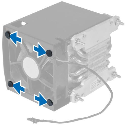 Volg de procedures in nadat u werkzaamheden aan de binnenkant van uw computer heeft verricht. De ventilator van de warmteafleider verwijderen 1.