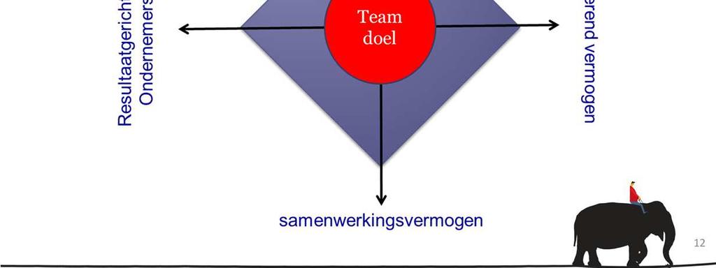 We keren nog eens terug op de ontwikkelingsaspecten van een team en geven aan het team ontwikkelt in de 4 dimensies. De teamcompetentiematrix is gedoeld op vakmanschap.