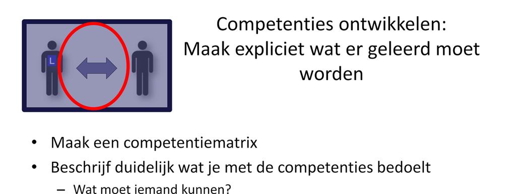 Zorg ervoor dat er hulpmiddelen en leermethodes zijn waarmee men kan leren.