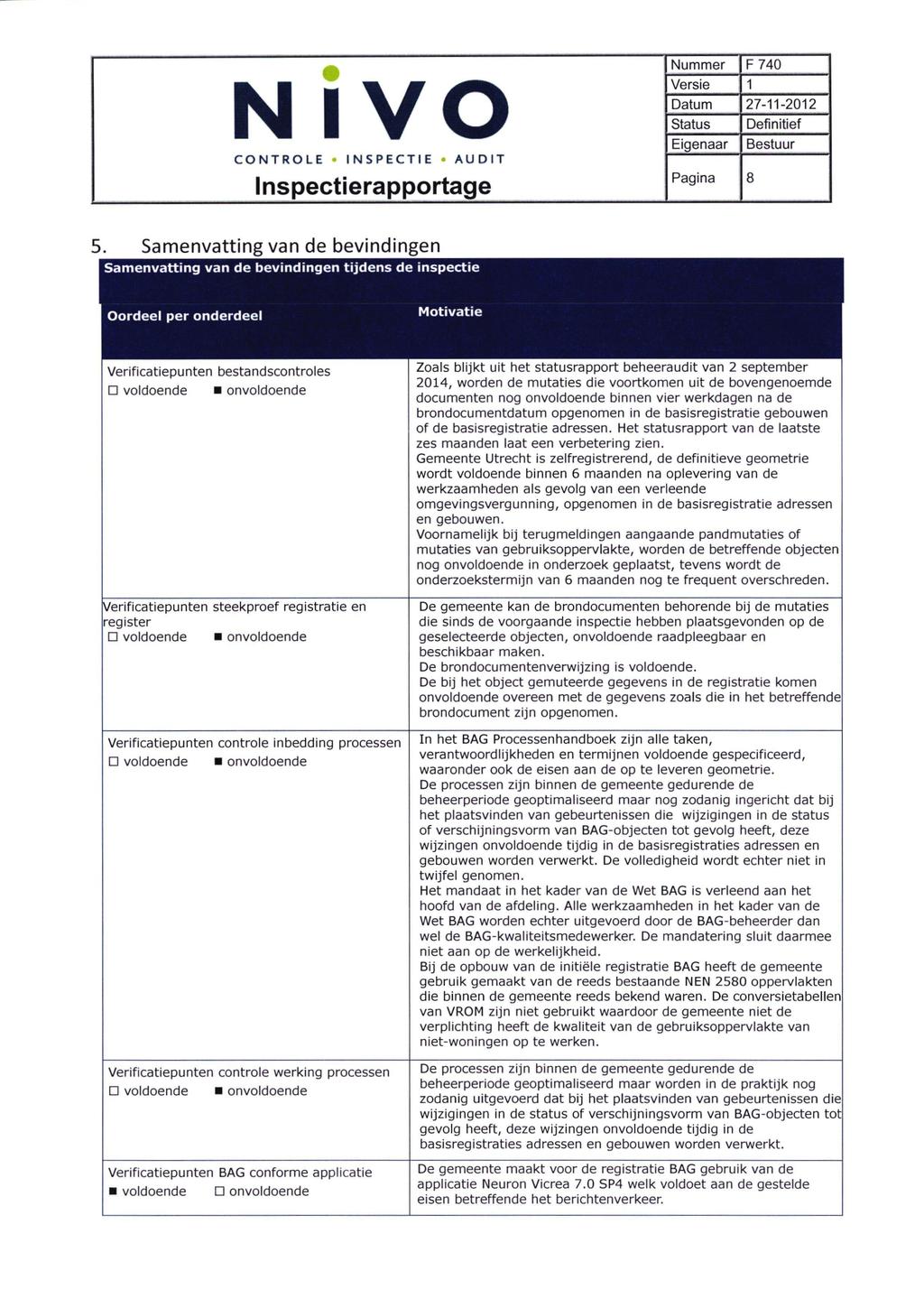 Inspectierapportage F 740 1 Bestuur 5.