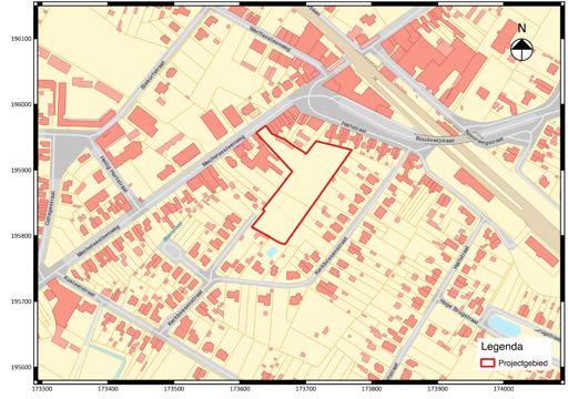 HetarcheologischvooronderzoekaandeMechelsesteenwegteHeist6op6den6Berg Fig.1.3:Uittrekselvanhetkadasterplanmetsitueringvanhetprojectgebied( CADGIS).