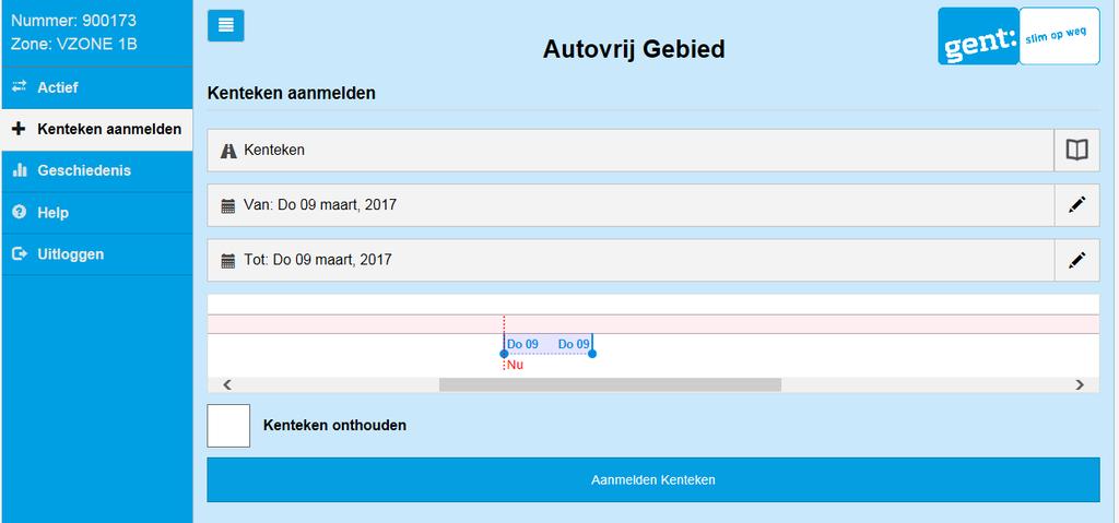 gebruik één van de nummerplaten die reeds toegevoegd zijn door het icoon aan te klikken Geef vervolgens de