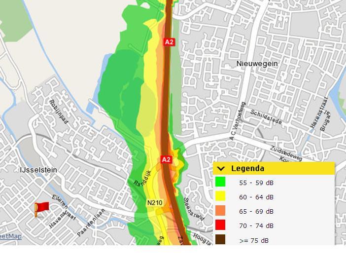 Figuur 4.4 Geluidszone A2 Spoorweglawaai Binnen het plangebied bevindt zich een trambaan. De trambaan heeft eveneens een geluidszone.